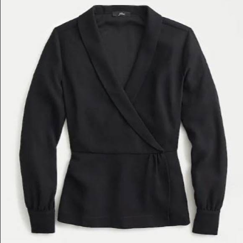 J. Crew Drapey Faux-Wrap Blouse in 365 Crepe sz 8